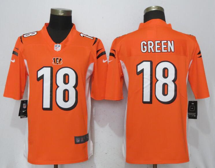 Men Cincinnati Bengals #18 Green Orange Vapor Untouchable Player Nike Limited NFL Jerseys->cincinnati bengals->NFL Jersey